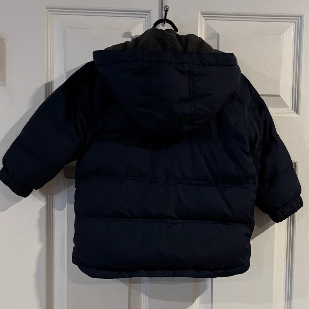 Baby Gap Boys Size‎ 2 Puffer Jacket Winter Coat Navy w/ Removable Hood